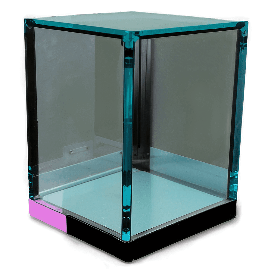 Modern Glass Display Box PNG qsm26