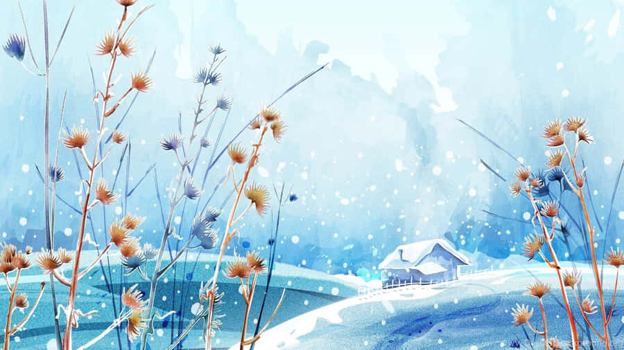 Vintermaleri1920 x 1080 baggrundsbillede
