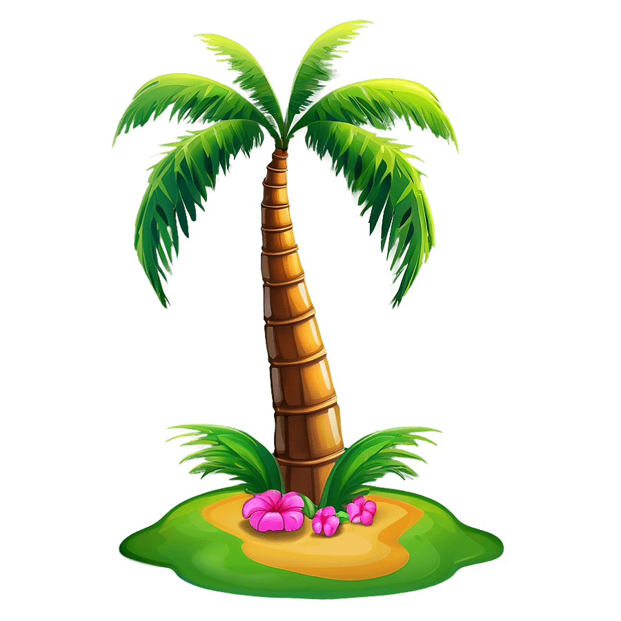 Summer Cartoon Palm Tree PNG vpp