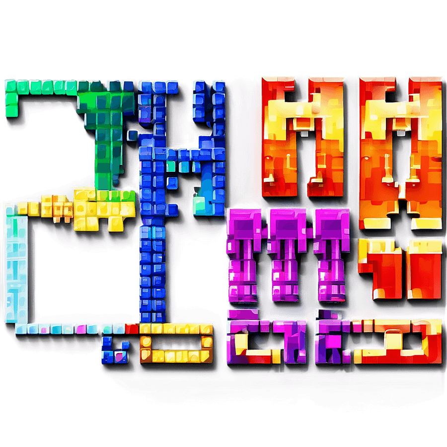 Pixelated Letters PNG apb29