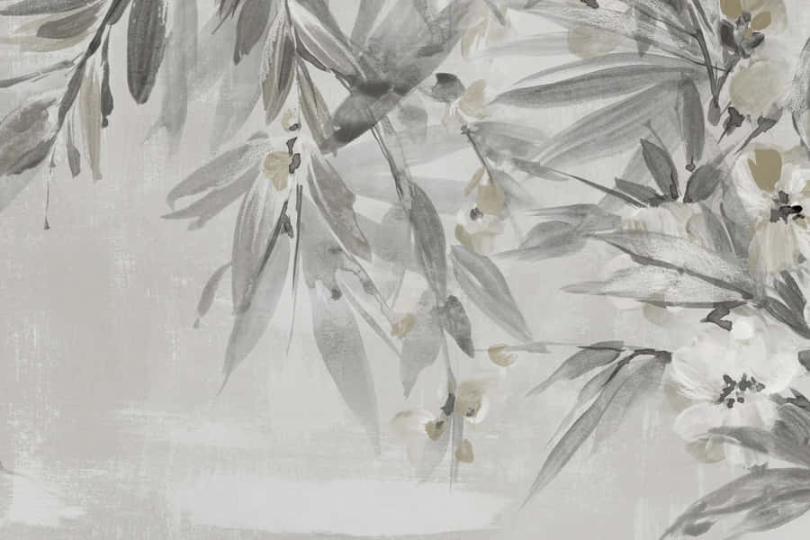 Padrão Floral Elegante em Tons de Cinza