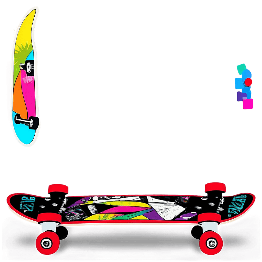 Retro Skateboard Deck Graphic PNG 25