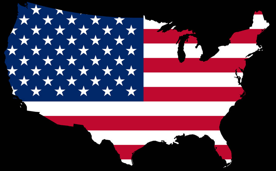 Den amerikanske flagge og kort