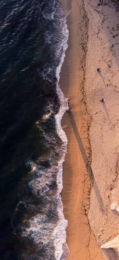 Strandwellen Sandige Küstenlinie Luftaufnahme Iphone17