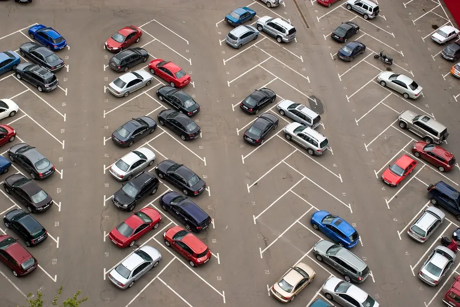 Angled Parking Lot in Broad Daylight