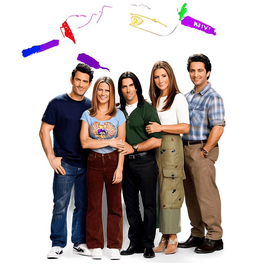 Friends Show 10 Seasons Collage PNG enj14