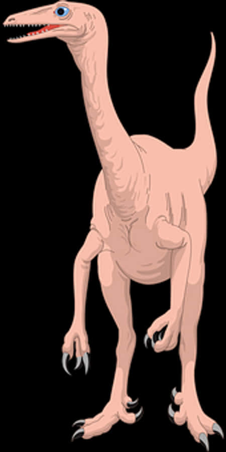 Pale Theropod Dinosaur Illustration