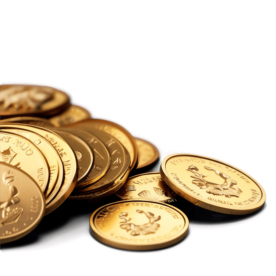 Handful of Gold Coins PNG 25