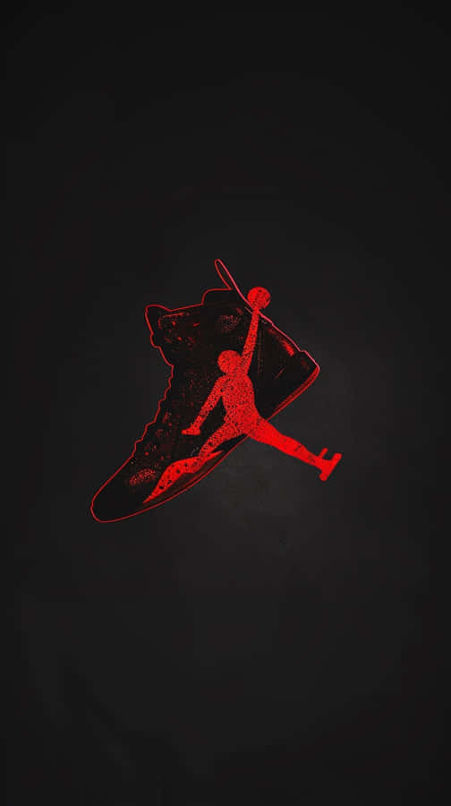 Rote Jumpman Sneaker Kunst