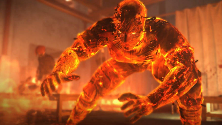 Denna översättning betyder "On fire humanoid" på svenska. Det kan vara en passande beskrivning för en dator- eller mobilbakgrundsbild som visar en humanoidfigur som brinner eller har en het atmosfär. Det är viktigt att beskrivningen passar den faktiska bilden för att säkerställa korrekt användning av språket.
