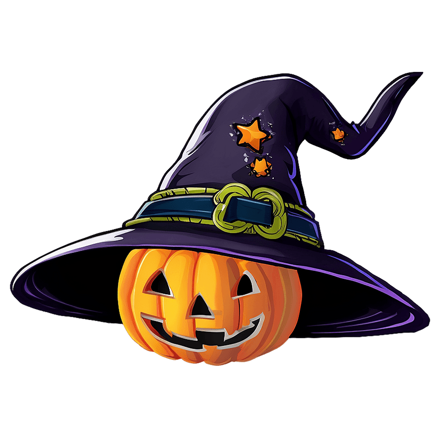 Witch Hat with Pumpkins PNG gwn