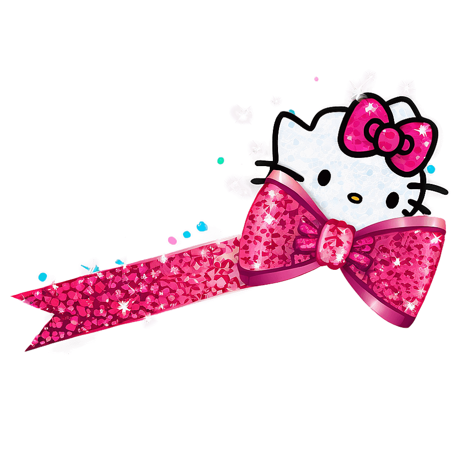 Hello Kitty Bow with Glitter PNG 28