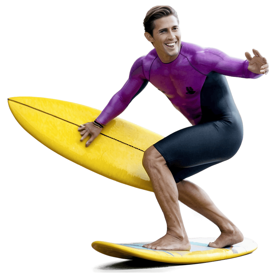 Surfer Action Pose PNG 97