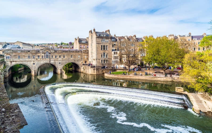 Scenisk vy över den historiska staden Bath, Storbritannien