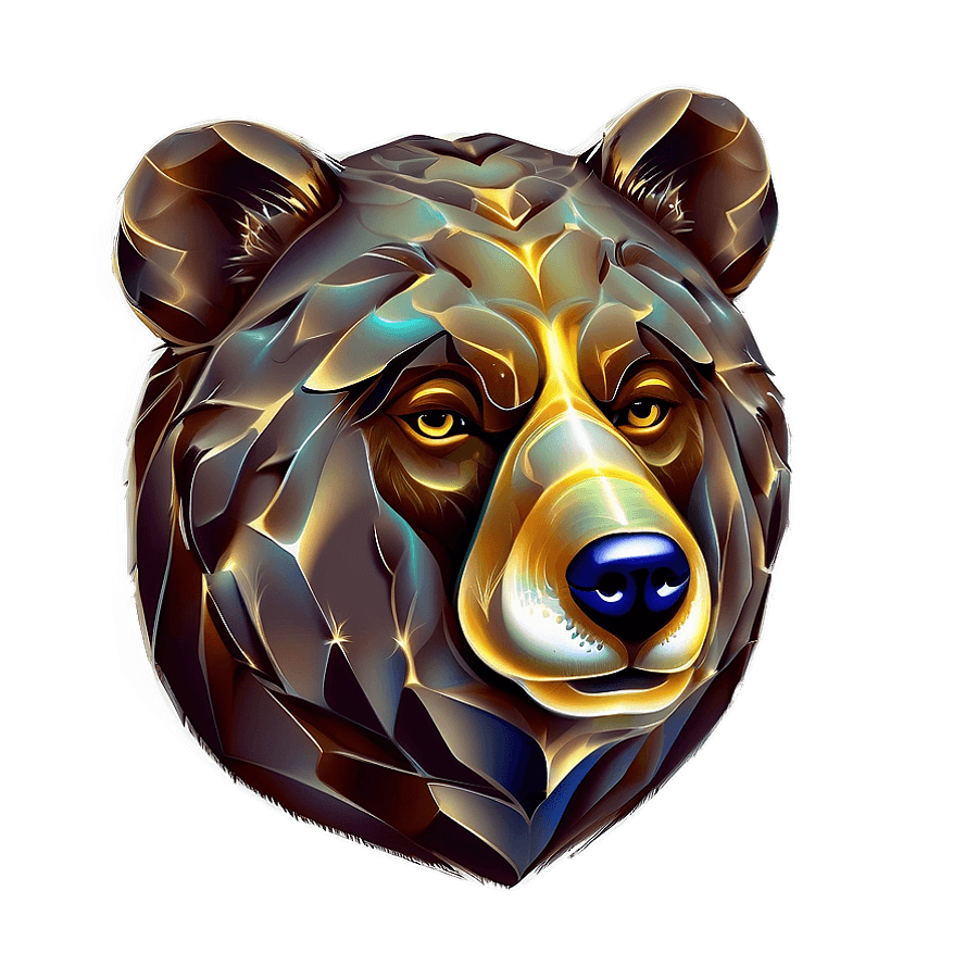 Abstract Bear Head PNG 4