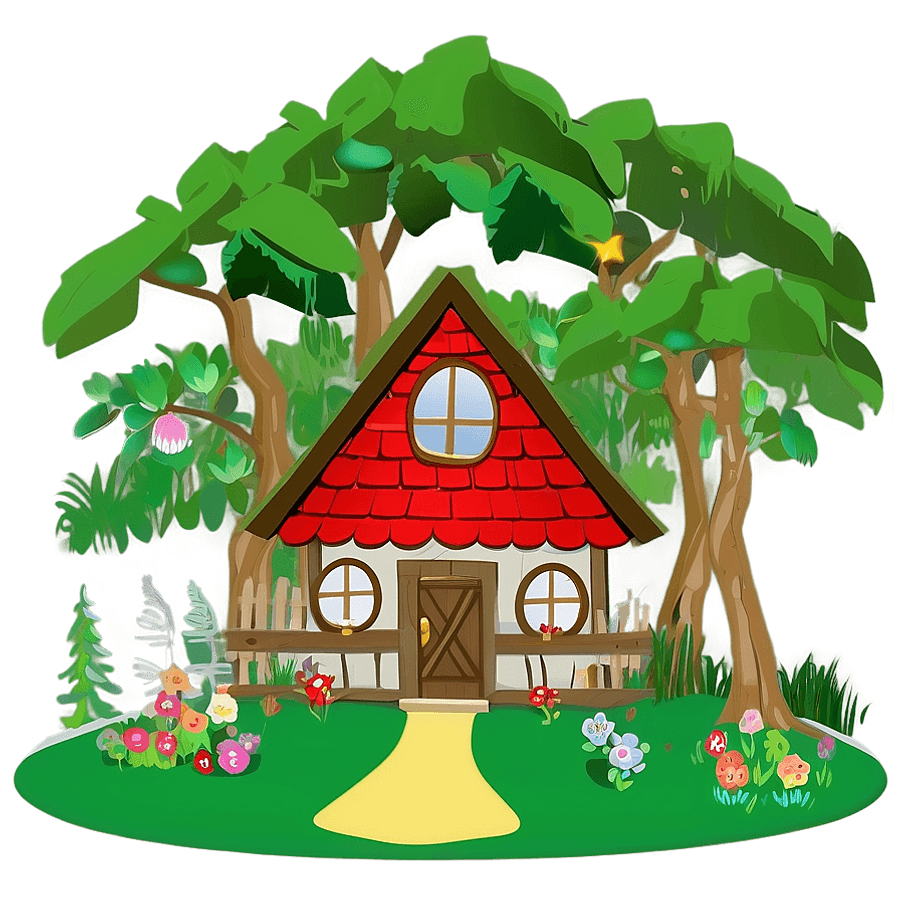 Masha's Forest House Scene PNG hje66