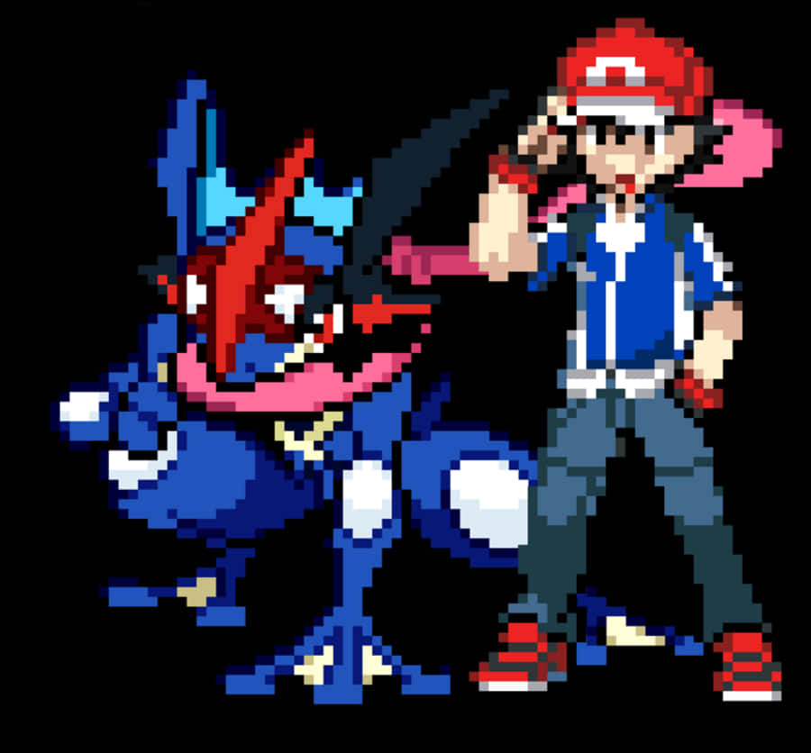 Greninja Ash Pixel Art, HD Png Download