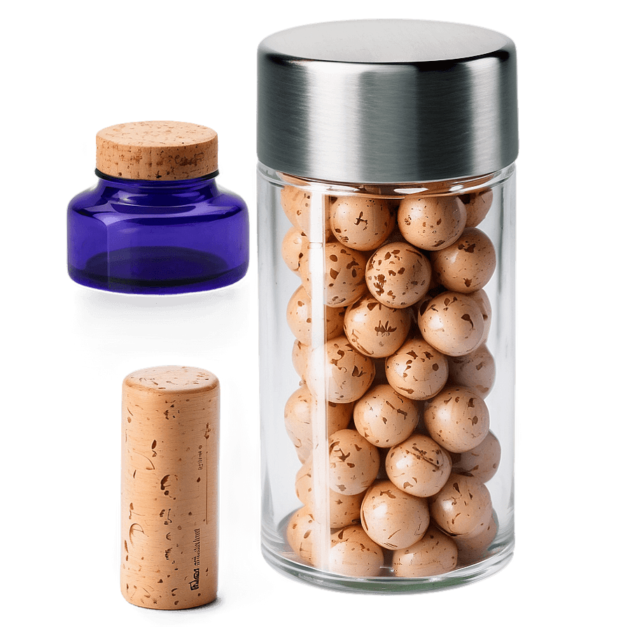 Salt Shaker with Cork Lid PNG 14