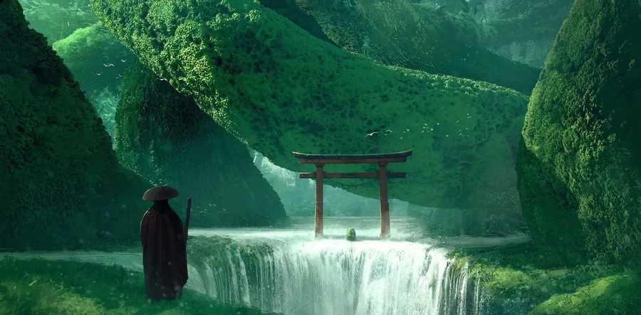 Waterfall With Gate wallpaper 