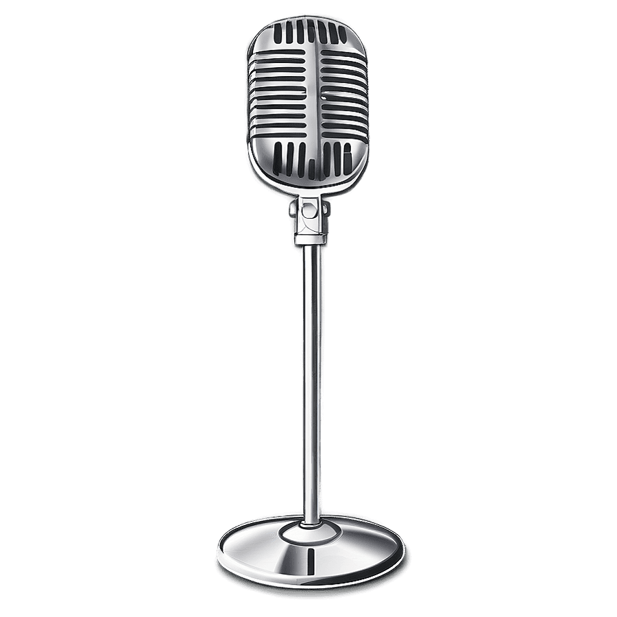 Vintage Microphone Stand PNG 05252024