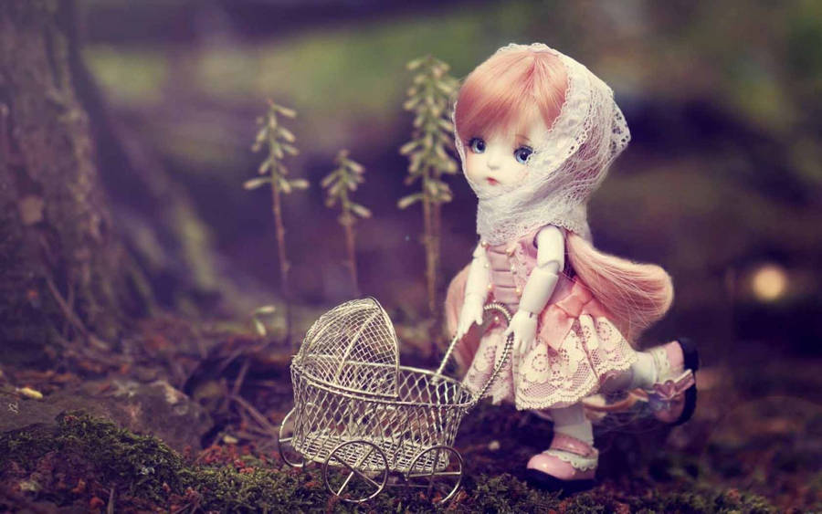 Cute Barbie Doll With Carriage