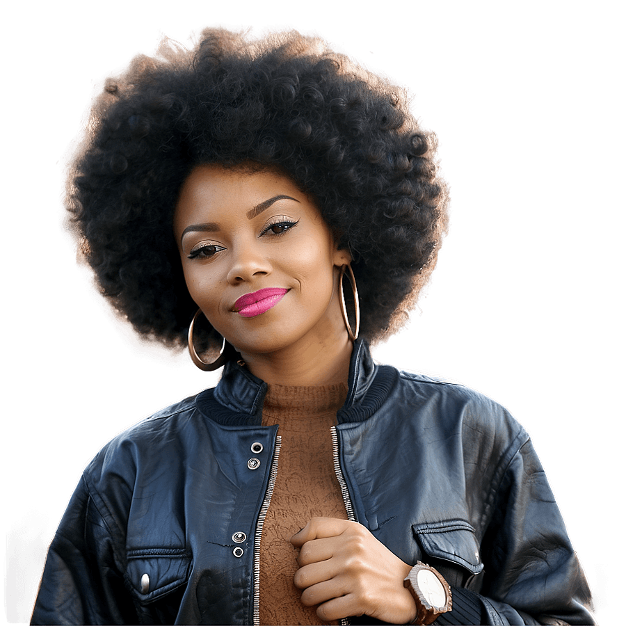 Modern Afro Woman PNG kji