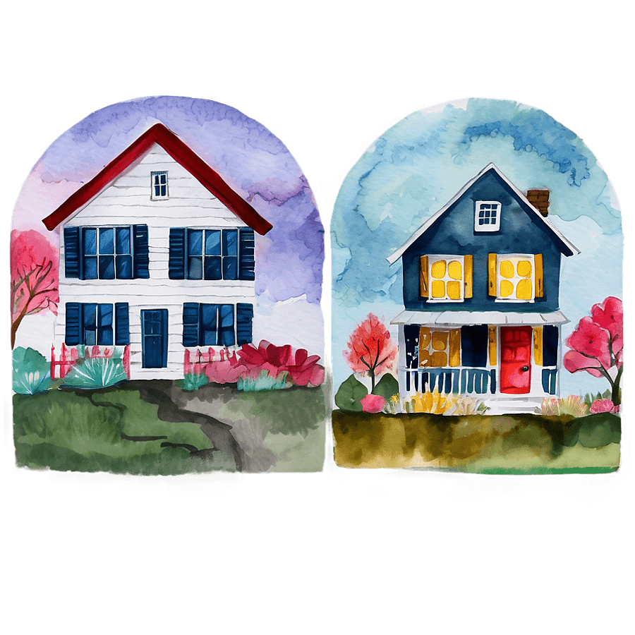 Watercolor Home Sweet Home Artwork PNG 06232024