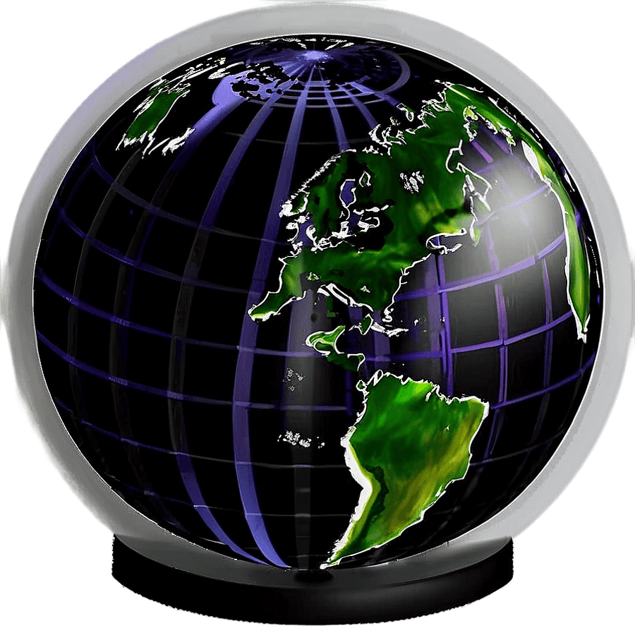Black and White Globe with Stand PNG wil