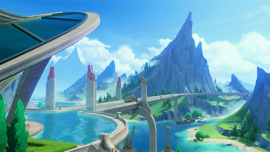 Arte de Paisagem Montanhosa Fantástica