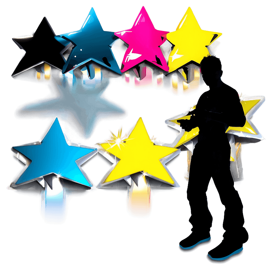 Y2k Star Silhouette PNG iwk