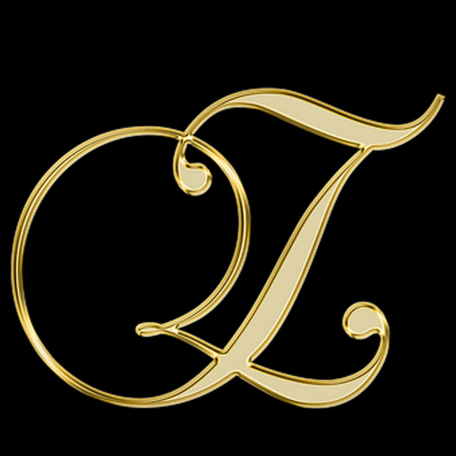 Golden Letter L Cursive Design