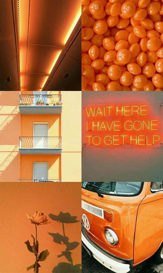 Vintage Orange Ästhetik Collage