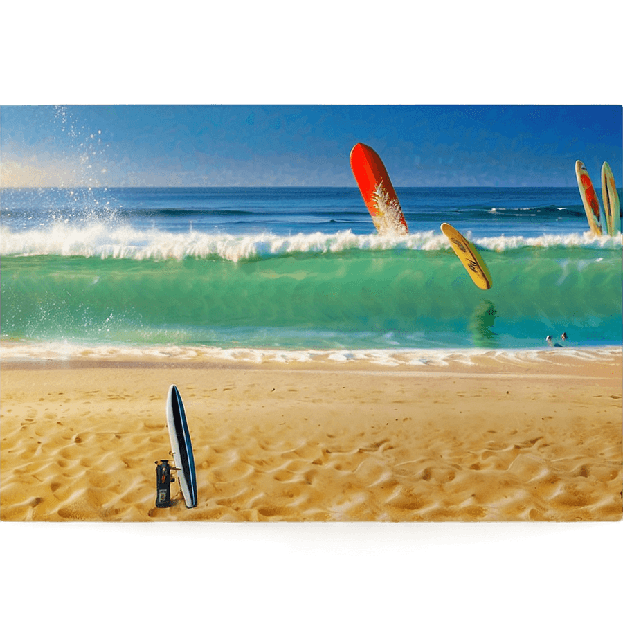 Surf Board at Sunset PNG miv14