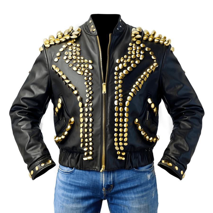Studded Leather Bomber PNG wei89