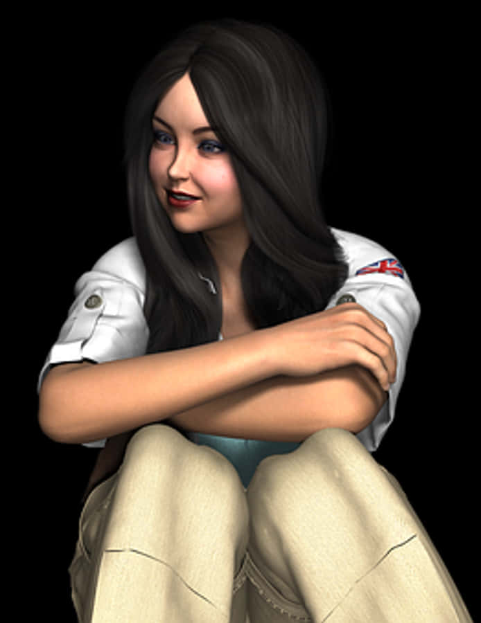Animated Girl Smiling3 D Render