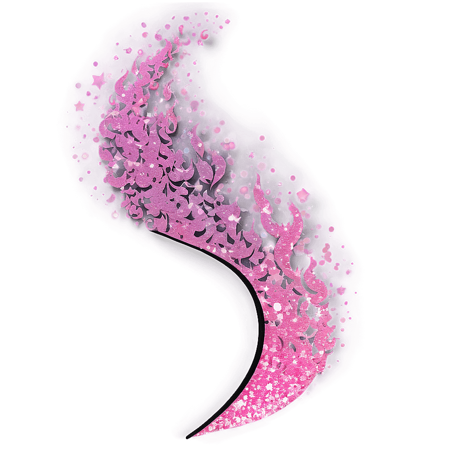 Pink Glitter Flame Silhouette PNG 34