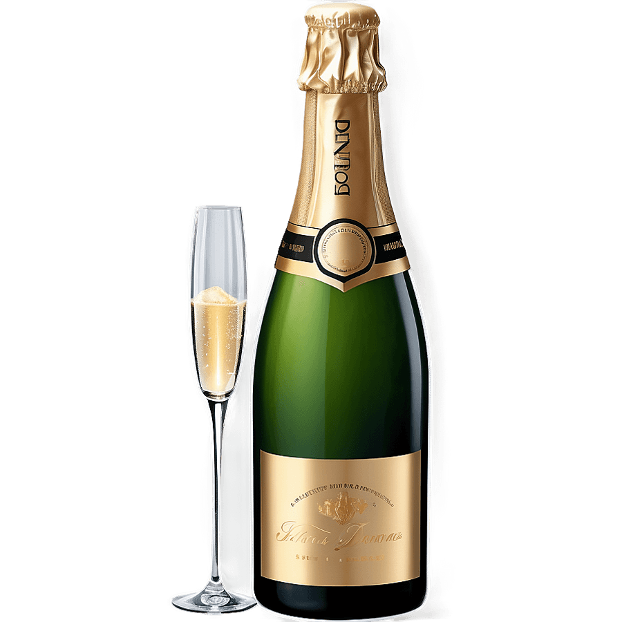 Realistic Champagne Bottle PNG 05252024