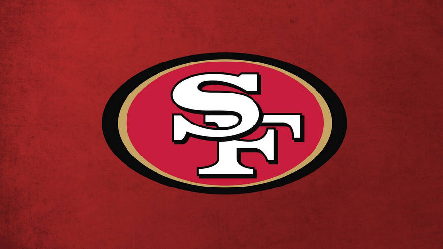 Download 49ers Sf Logo In Grunge Red Wallpaper | Wallpapers.com