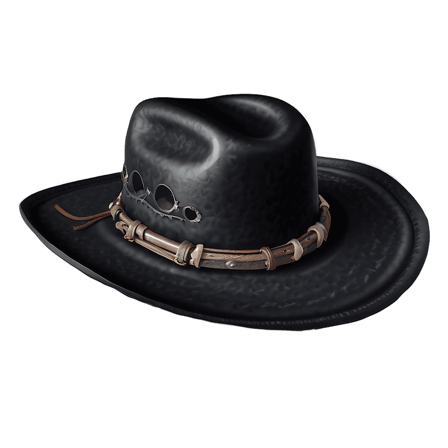 Glossy Black Cowboy Hat PNG ldf