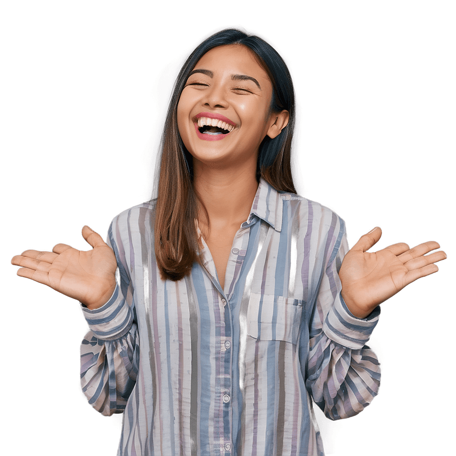 Silent Laugh Gesture PNG 17