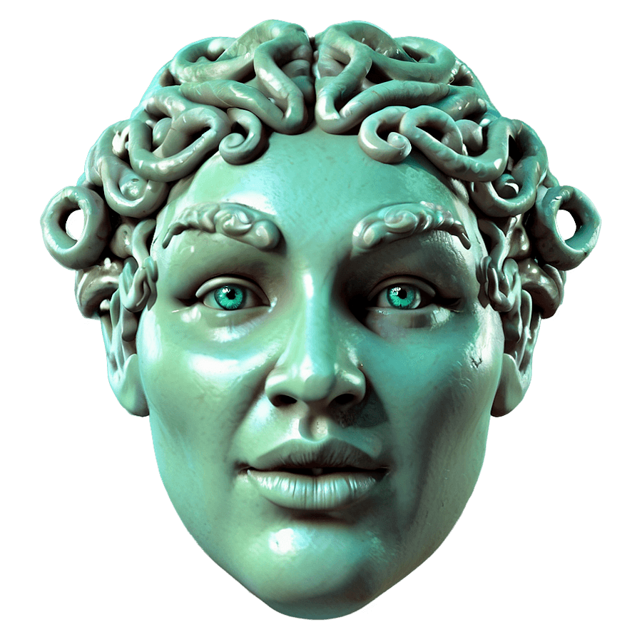 Medusa's Isolated Head PNG vwu56