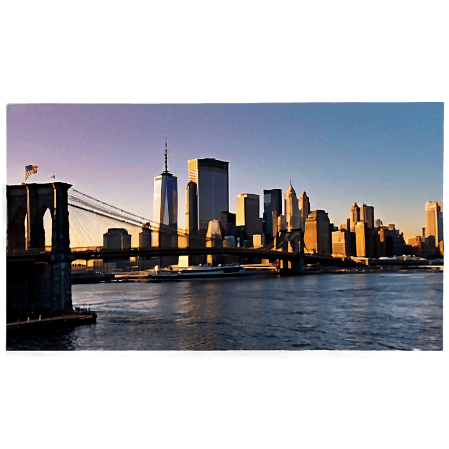 Brooklyn Bridge Sunset View PNG 06252024