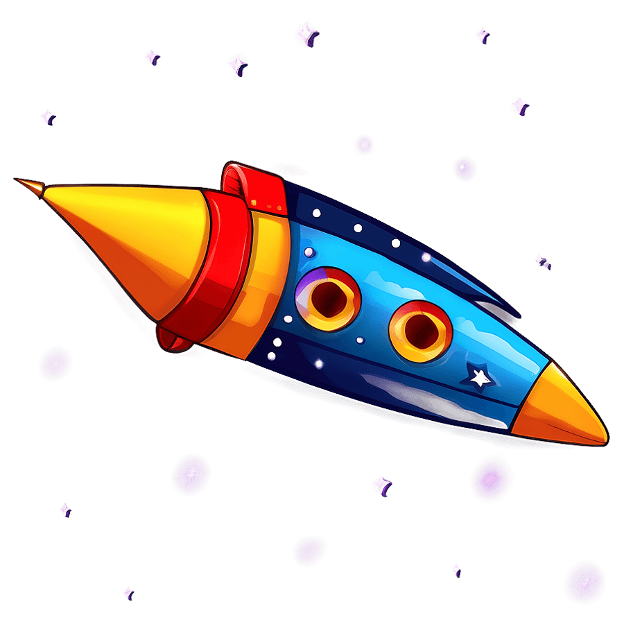 Rocket Ship with Stars PNG 05252024