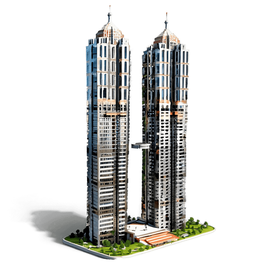 Twin Towers Aerial View PNG 05262024