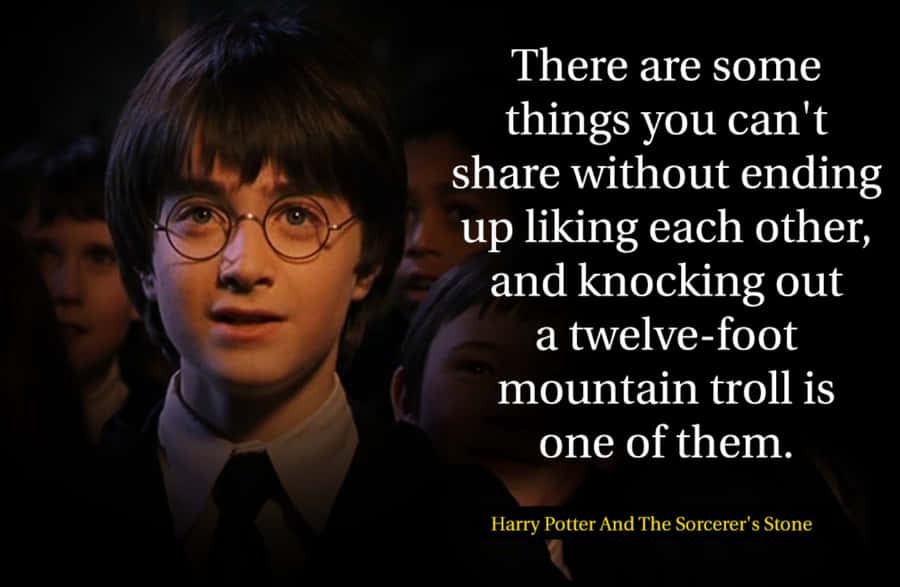 Sfondoper computer o cellulare con una citazione ispiratrice di Harry Potter.