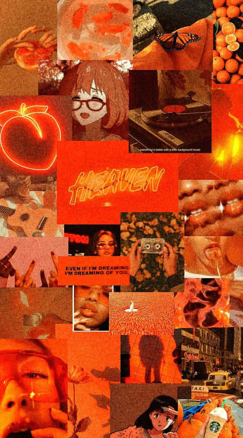 Vintage Orange Ästhetik Collage