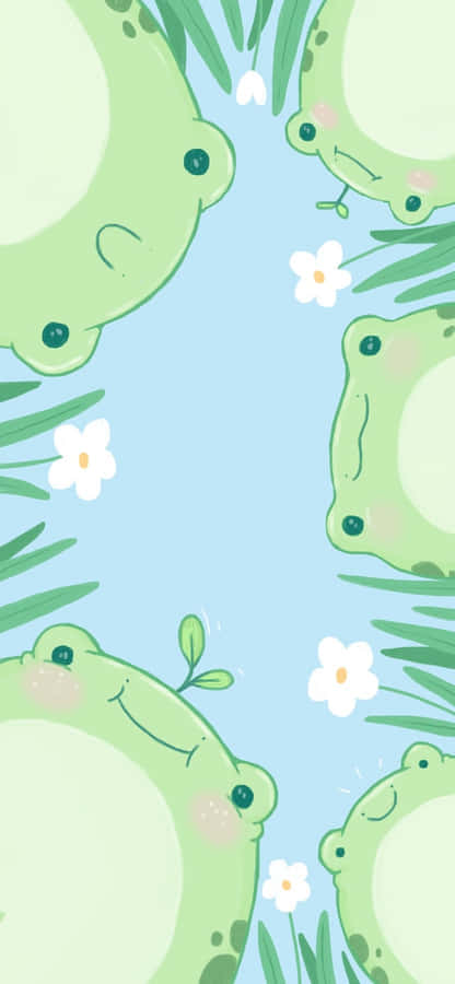 Papel de Parede de Ilustração de Sapo Fofo