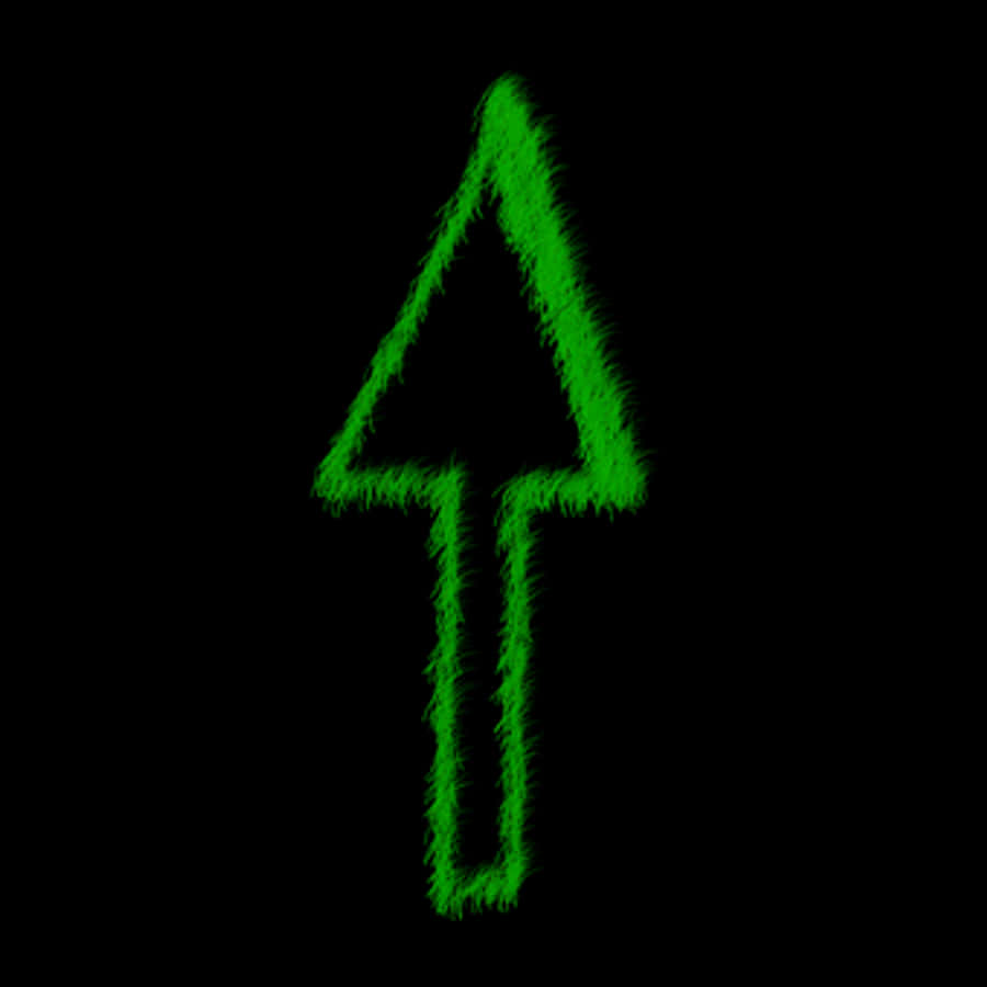 Neon Green Fuzzy Arrow
