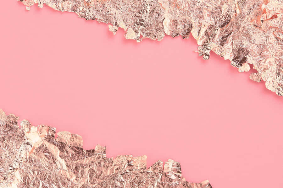 Texture di Foil Rosa Oro su Sfondo Pastello