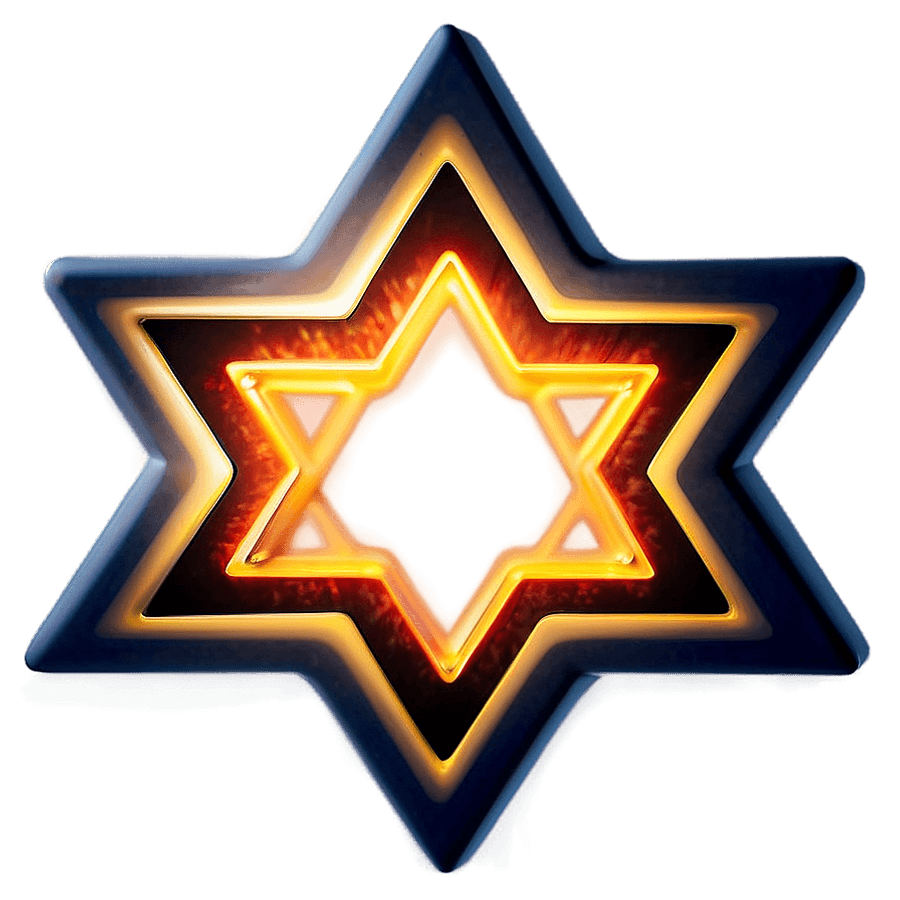 Star of David with Glow Effect PNG 37